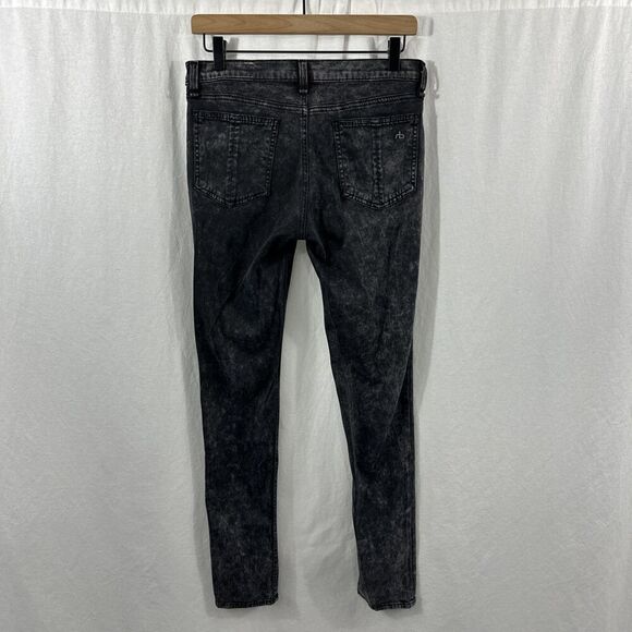 Rag & Bone Skinny Leggings Rosebowl Black Stretch Jean Womens Size 29 Grunge - Picture 2 of 14